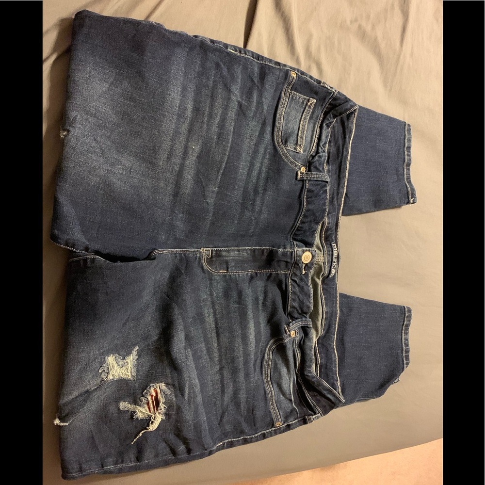 Maurice’s skinny jeans with buffalo plaid